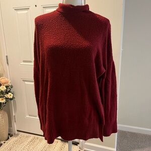 Abercrombie and Fitch oversized red mock neck sweater super soft size XS